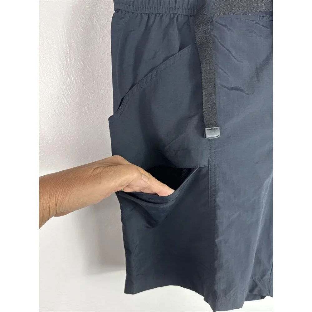 Eddie Bauer Men's L Ripstop Tech Short Black Nylon Belt NWT Inseam 7.75